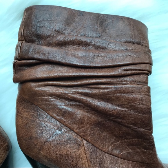 BCBGMaxAzria Brown Leather Ankle Bootie - Picture 4 of 8